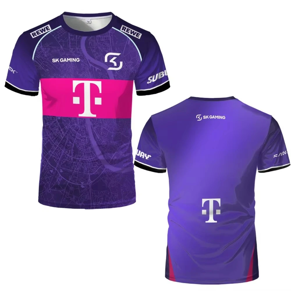 Esports Gaming Training - SKゲーミング 2026スタイル eスポーツチームTシャツ、メンズカジュアルスポーツトップ、ゲーミングファン向け通気性のあるアウトドアトレーニングユニフォーム