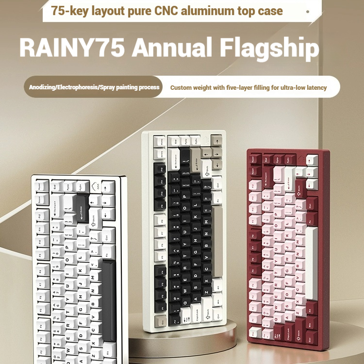 Esports In Gaming - ワイヤレス Bluetooth RAINY75 カスタマイズゲーミングキーボード アルミボディ eスポーツコントローラー